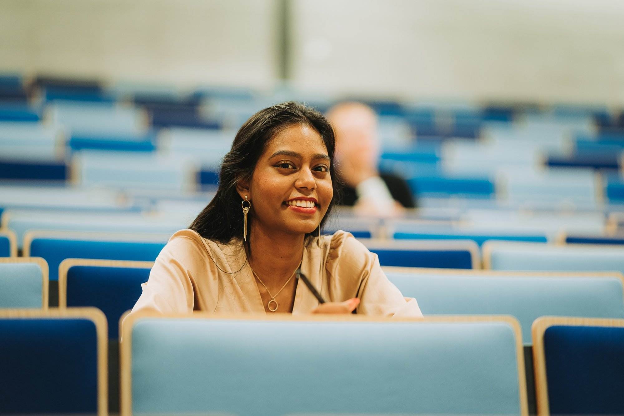 Student in een collegezaal
